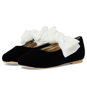 Janie and Jack Velvet Bow Flats SZ 1
